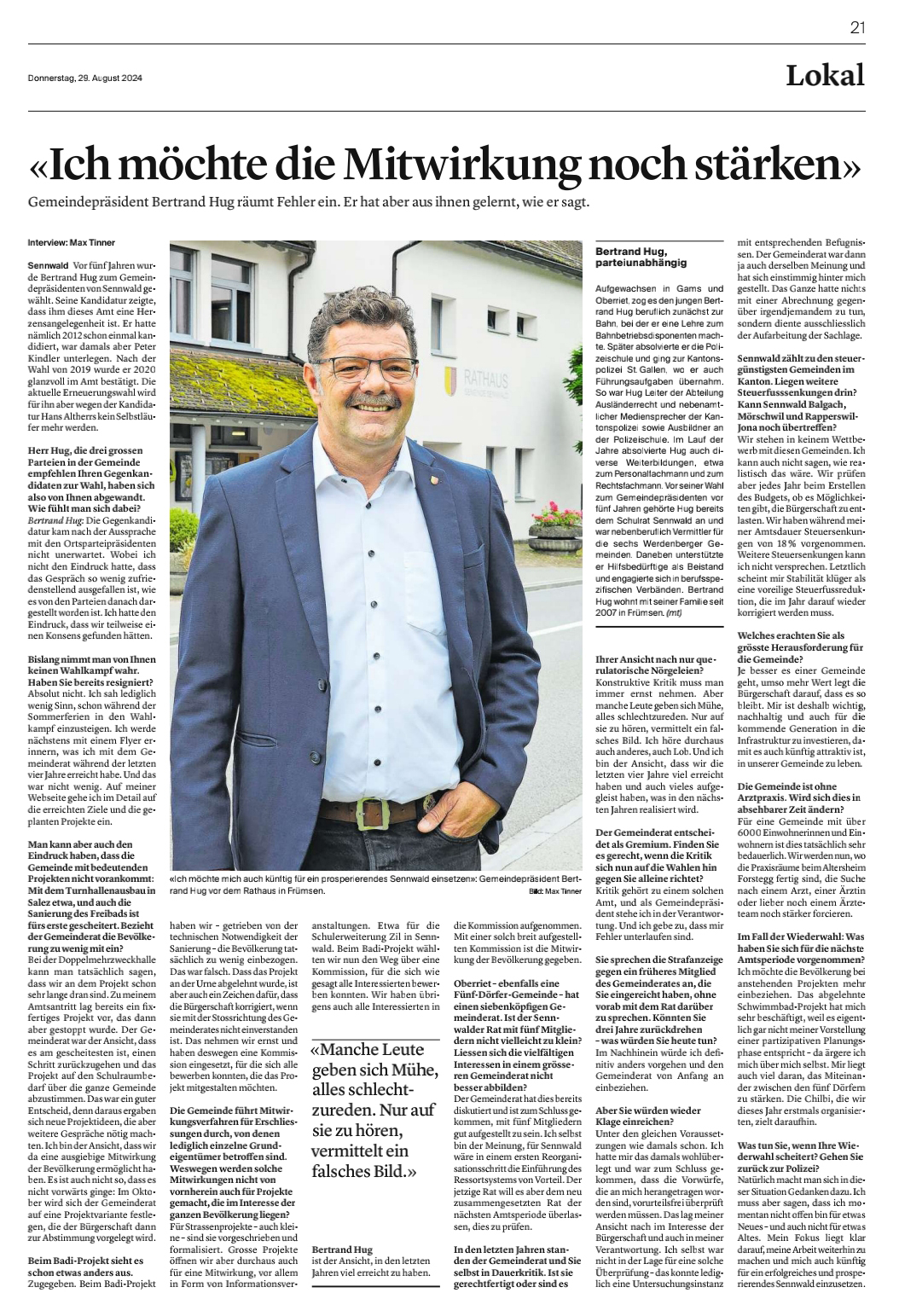 Interview mit W&O, Donnerstag, 29. August 2024